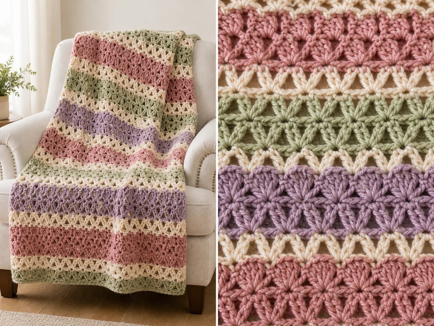 Shell and Wide V-Stitch Crochet Pattern